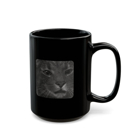 Mr Gray the Cat Dumbfounded - Black Coffee Mug (11oz, 15oz)