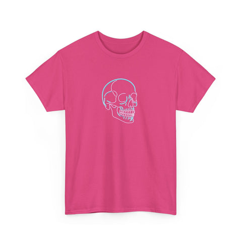 Neon Skull Pink Mint - Heavy Cotton T-Shirt