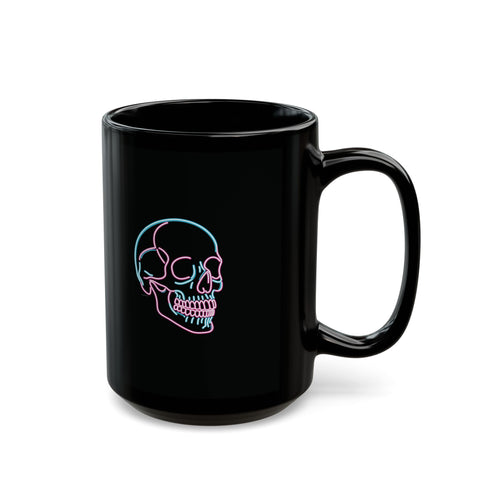 Neon Skull Pink Mint - Black Coffee Mug (11oz, 15oz)