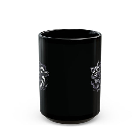 Shotgun Raccoon - Black Coffee Mug (11oz, 15oz)