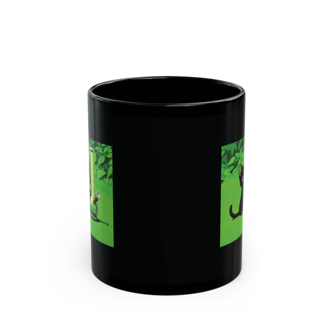 Pretty Black Cat with Water Bong - Black Coffee Mug (11oz, 15oz)