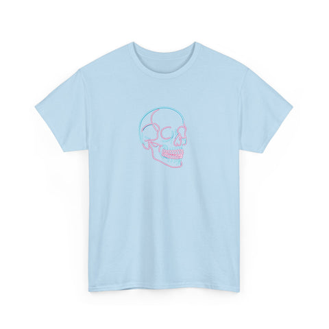 Neon Skull Pink Mint - Heavy Cotton T-Shirt