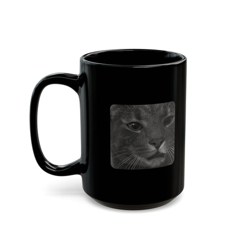 Mr Gray the Cat Dumbfounded - Black Coffee Mug (11oz, 15oz)