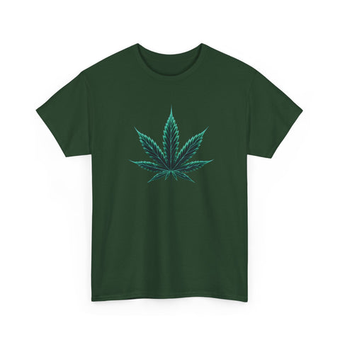 Neon Marijuana Leaf - Heavy Cotton T-Shirt