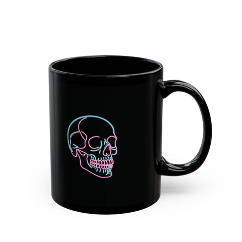 Neon Skull Pink Mint - Black Coffee Mug (11oz, 15oz)