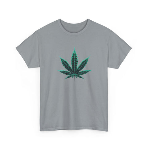 Neon Marijuana Leaf - Heavy Cotton T-Shirt