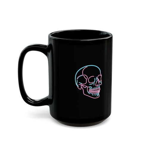 Neon Skull Pink Mint - Black Coffee Mug (11oz, 15oz)