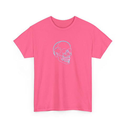 Neon Skull Pink Mint - Heavy Cotton T-Shirt