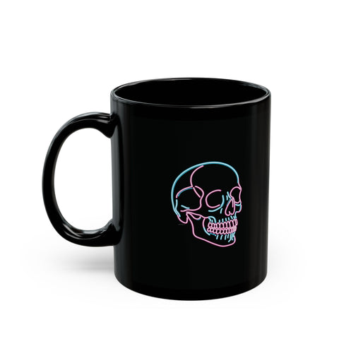 Neon Skull Pink Mint - Black Coffee Mug (11oz, 15oz)