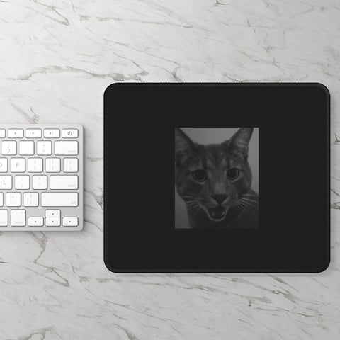 Mr. Gray the Cat Surprised Face - Gaming Mousepad