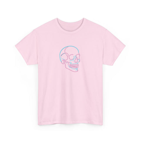 Neon Skull Pink Mint - Heavy Cotton T-Shirt