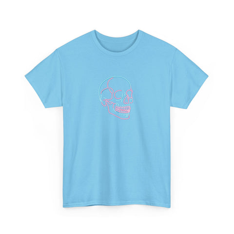 Neon Skull Pink Mint - Heavy Cotton T-Shirt