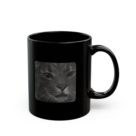 Mr Gray the Cat Dumbfounded - Black Coffee Mug (11oz, 15oz)