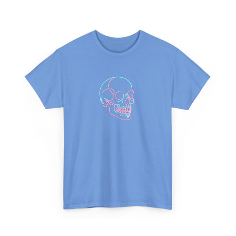 Neon Skull Pink Mint - Heavy Cotton T-Shirt