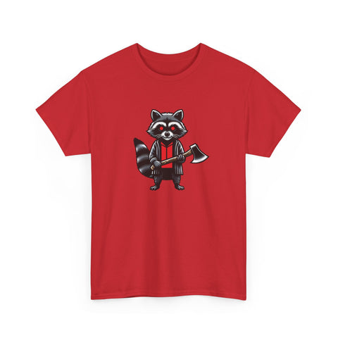 Axe Raccoon - Heavy Cotton T-Shirt