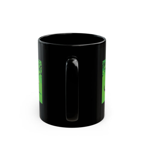 Pretty Black Cat with Water Bong - Black Coffee Mug (11oz, 15oz)